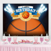 Funkeln Beleuchtung Basketball Gericht Glücklich Geburtstag Hintergrund